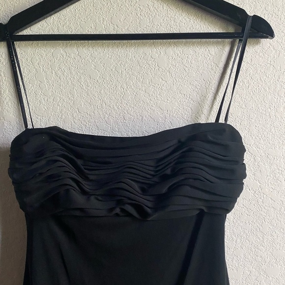 David Meister Y2K Milkmade Chiffon Black Asymmetrical Hem Cocktail Goth Dress 4 - Picture 6 of 13